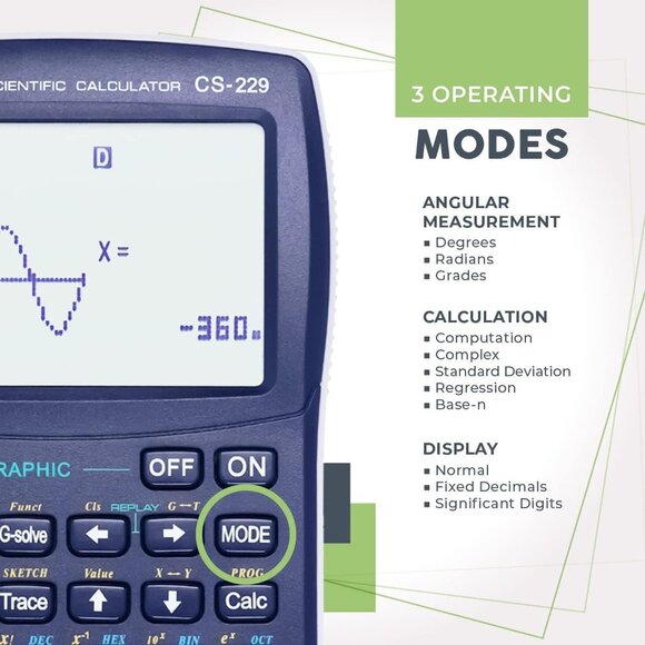Catiga CS-229 Scientific Calculator With Graphic Functions & Over 360 Features - Picture 2 of 9
